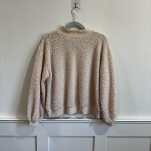 Sherpa Turtleneck Sweater - Cream